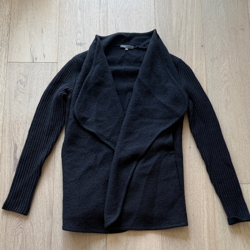 Vince Black Open-Front Cardigan